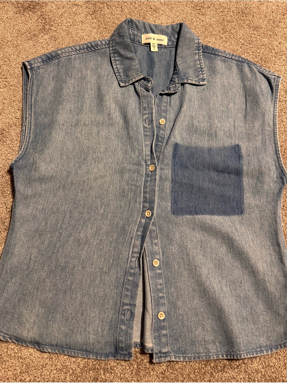 cloth & stone Rework Denim Button-Front Shirt - Picture 4 of 4